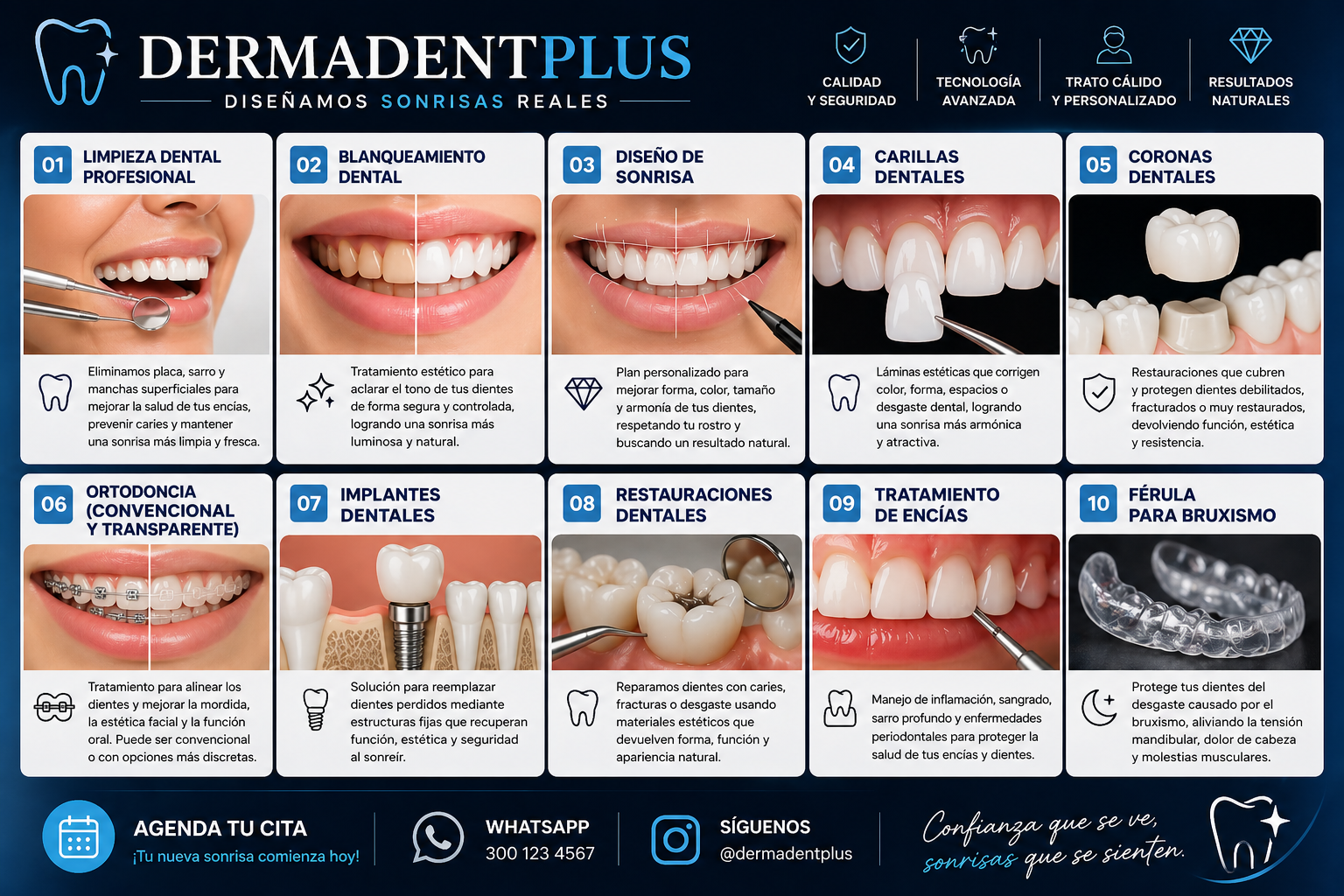 Catálogo de tratamientos DermadentPlus